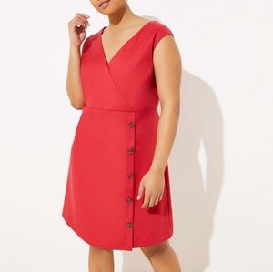 New Loft side button wrap dress